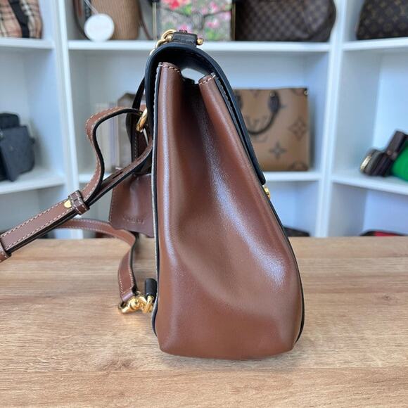 GG Supreme Monogram Calfskin Padlock Backpack Beige Cuir Black - Picture 5 of 15